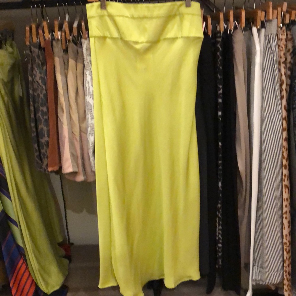 Free People Lime side zip skirt